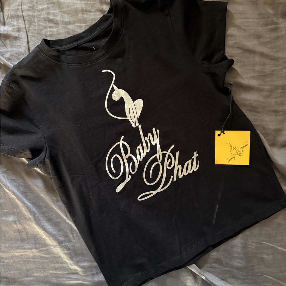 Baby Phat Black Tee with Silver Logo